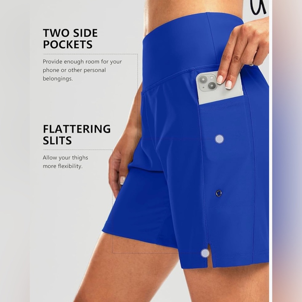NWT G Gradual Women's 7" Long Swim Board Shorts High Waisted Quick Dry - Picture 5 of 6